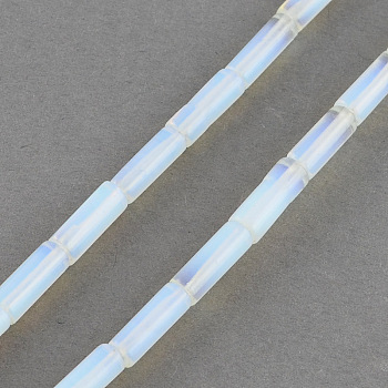 Opalite Beads Strands, Tube, Azure, 13x4~5mm, Hole: 1mm, about 27~30pcs/strand, 15.3 inch