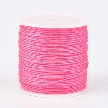 Nylon Thread, Nylon Jewelry Cord for Custom Woven Jewelry Making, Hot Pink, 0.8mm, about 49.21 yards(45m)/roll