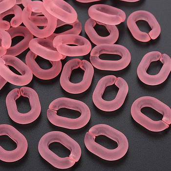 Transparent Acrylic Linking Rings, Quick Link Connectors, Frosted, Oval, Salmon, 19.5x15x5mm, Inner Diameter: 6x11
mm