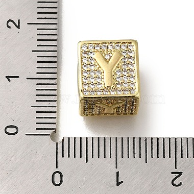 Brass Cubic Zirconia Beads(KK-Q818-01Y-G)-3