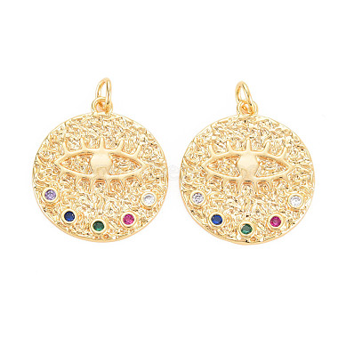 Placage en rack laiton micro pave pendentifs en zircone cubique colorée(KK-N233-189B-01)-2