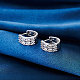 925 Sterling Silver Clear Cubic Zirconia Hoop Earrings(EJEW-L294-017P)-5