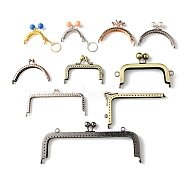 Iron & Alloy Kiss Lock Purse Frame Handle, for Bag Sewing Craft Tailor Sewer, Mixed Color, 5.5~8x5.5~2.05x1.15~1.4cm, Hole: 2.2~8.5mm(PURS-XCP0001-02)