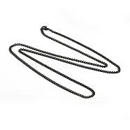 304 Stainless Steel Necklaces, Curb Chain Necklaces, with Lobster Claw Clasps, Faceted, Electrophoresis Black, 29.5 inch(74.9cm), 3mm(NJEW-D265-01B)