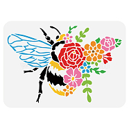 Plastic Drawing Painting Stencils Templates, for Painting on Scrapbook Fabric Tiles Floor Furniture Wood, Rectangle, Bees Pattern, 29.7x21cm(DIY-WH0396-0045)