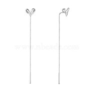 SHEGRACE Attractive Rhodium Plated 925 Sterling Silver Thread Earrings, Heart Knot, Platinum, 60mm(JE599A)