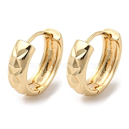 Brass Grooved Hoop Earrings, Light Gold, 17.5x5.5mm(EJEW-B035-43KCG)