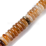 Natural Red Agate Beads Strands, Heishi Beads, Dyed & Heated, Disc, 12x3.5~4mm, Hole: 1.4mm, about 51pcs/strand, 7.48~8.19 inch(19~20.8cm)(G-F743-01F-01)