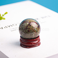 Natural Dragon Blood Display Decorations(Excluding Wooden Base), Gemstone Sphere, Round, 28~32mm(DJEW-PW0001-50I)