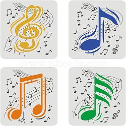 PET Hollow out Drawing Painting Stencils Sets for Kids Teen Boys Girls, for DIY Scrapbooking, School Projects, Musical Note Pattern, 29.7x21cm, 4 sheets/set(DIY-WH0172-693)