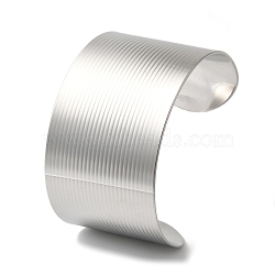 Stainless Steel Chunk Wide Open Cuff Bangles for Women, Stainless Steel Color, Inner Diameter: 2-3/8 inch(6cm), 40mm(BJEW-G719-02P)