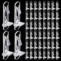 80Pcs 4 Style Transparent Plastic Locking Shelf Support Pegs, Self-Locking Shelf Pins, Clips for Kitchen Cabinet Furniture Book Shelve, Clear, 57x17x20~20.5mm, Inner Diameter: 5~6x16~20mm, 20pcs/style(FIND-GA0003-04)