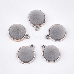 UV Plating Acrylic Charms, Flocky, Half Round, Light Gold, Light Grey, 17.5x14.5x7mm, Hole: 1.4mm(X-FIND-T046-43A-02)