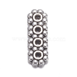 Tibetan Style Alloy Spacer Bars, Rectangle, 4-Hole, Antique Silver, 13.5x4.5mm, Hole: 1mm, Lead Free & Nickel Free & Cadmium Free(X-A1110Y-NF)
