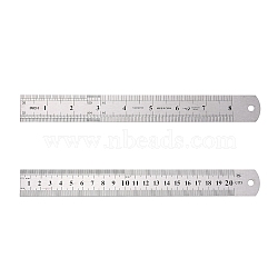 Tarnish Resistant Stainless Steel Rulers, Max Value: 20cm, Min Value: 1mm, Gray, 230x26x1mm(TOOL-D009-1)