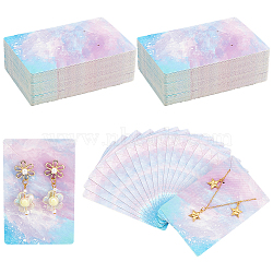 Cardboard Jewelry Display Cards, for Hanging Earring & Necklace Display, Rectangle, Colorful, Starry Sky Pattern, 9x6x0.05cm, Hole: 0.2cm, 120pcs/bag(CDIS-FG0001-54)