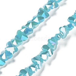 Electroplate Butterfly Glass Beads Strands, Faceted, AB Color Plated, Dark Turquoise, 8x10x5.5mm, Hole: 1.2mm, about 100pcs/strand, 29.13''(74cm)(EGLA-A036-08A-AB02)