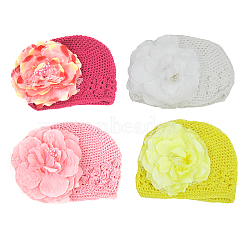 Handmade Crochet Baby Beanie Costume Photography Props, Flower, Mixed Color, 180mm(AJEW-Q116-M)