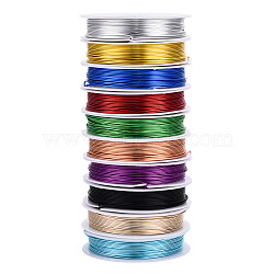 Round Aluminum Wire, Mixed Color, 20 Gauge, 0.8mm, 5m/roll, 10rolls/group(AW-PH0001-03)