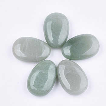Natural Green Aventurine Oval Palm Stone, Reiki Healing Pocket Stone for Anxiety Stress Relief Therapy, 45x30~31x14~15mm