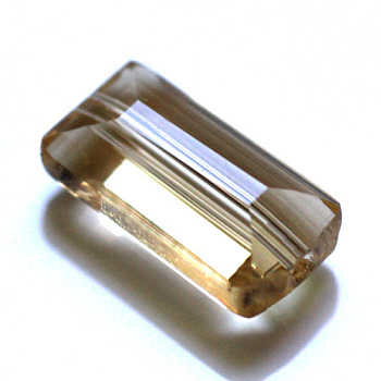 Imitation Austrian Crystal Beads, Grade AAA, Faceted, Rectangle, Gold, 10x15.5x7mm, Hole: 0.9~1mm
