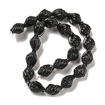 Synthetic Coral Carved Beads Strands, Dyed, Spiral Shell Shape, Black, 17.5x12.5x11mm, Hole: 1.4mm, about 22pcs/strand, 14.57''(37cm)