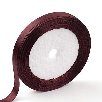 Single Face Satin Ribbon, Polyester Ribbon, Coconut Brown, 1/4 inch(6mm), about 25yards/roll(22.86m/roll), 10rolls/group, 250yards/group(228.6m/group)