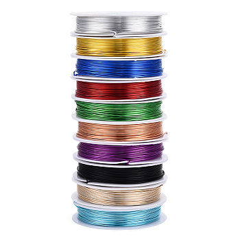 Round Aluminum Wire, Mixed Color, 20 Gauge, 0.8mm, 5m/roll, 10rolls/group