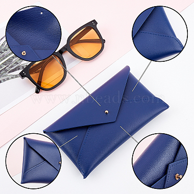 ahadermaker 2 pcs 2 couleurs pu imitation cuir enveloppe sac à lunettes(FIND-GA0002-73)-7
