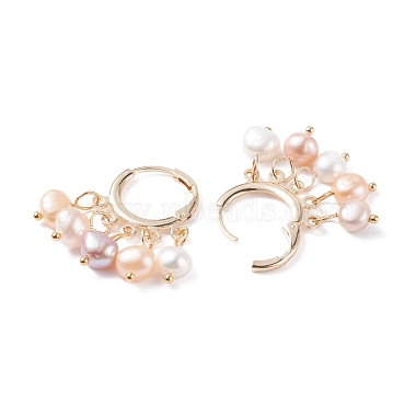 Boucles d'oreilles créoles pendantes en perles naturelles(EJEW-JE04794-01)-5