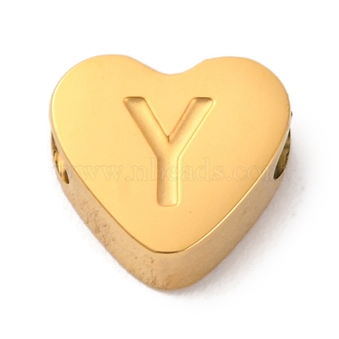 Golden Letter Y 304 Stainless Steel Beads