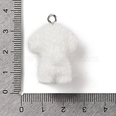 Flocking Resin Cute Puppy Pendants(MACR-P043-L01)-3