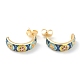 Semicircular Brass Enamel Half Hoop Earrings(EJEW-L234-039G)-1