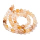 Natural Yellow Hematoid Quartz/Golden Healer Quartz Beads Strands(G-E571-05A)-2