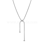 Stainless Steel Snake Chains Lariat Necklaces, Stainless Steel Color, 25.20 inch(64cm)(AA0282-2)