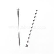 304 Stainless Steel Flat Head Pins, Stainless Steel Color, 20x0.8mm, Head: 2mm(STAS-D448-009P)