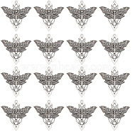 Alloy Pendants, Wing, Antique Silver, 48x48.5x3mm, Hole: 2mm(FIND-SC0006-85)