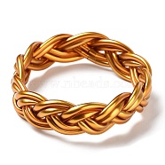 Plastic Cord Braided Stretch Bracelets, Gold, Inner Diameter: 2-1/2 inch(6.5cm)(BJEW-R313-01A)