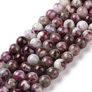 Natural Plum Blossom Tourmaline Beads Strands, Round, 8.5mm, Hole: 1.2mm, about 47pcs/strand, 15.51''(39.4cm)(G-P477-01B-01)