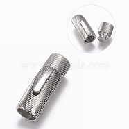 304 Stainless Steel Bayonet Clasps, Stainless Steel Color, 30x10mm, Hole: 8mm(STAS-O114-042B-P)
