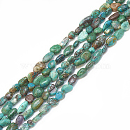 Natural Chrysocolla Beads Strands, Tumbled Stone, Nuggets, 4~15x4~8x3~7mm, Hole: 1mm, about 40~70pcs/strand, 15.7 inch(G-S301-48)