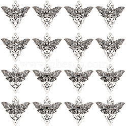 Alloy Pendants, Wing, Antique Silver, 48x48.5x3mm, Hole: 2mm(FIND-SC0006-85)