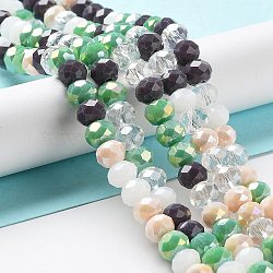 Glass Beads Strands, Faceted, Rondelle, Thistle, 8x6mm, Hole: 1mm, about 65~68pcs/strand, 15.7~16.1 inch(40~41cm)(EGLA-A034-M8mm-42)