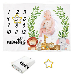Polyester Baby Monthly Milestone Blanket for Boy and Girl, for Baby Photo Blanket Photography Background Prop Decor, Animal, 1016x1500mm(AJEW-WH0406-001)