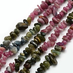 Natural Tourmaline Nuggets Bead Strands, Mixed Color, 5~8x5~8mm, Hole: 1mm, about 15.5 inch(X-G-L154-A-07)