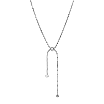 Stainless Steel Snake Chains Lariat Necklaces, Stainless Steel Color, 25.20 inch(64cm)