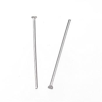 304 Stainless Steel Flat Head Pins, Stainless Steel Color, 20x0.8mm, Head: 2mm