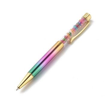 Ballpoint Pens, with Natural Shell Beads, for Office Supplies, Colorful, 143x13x10mm