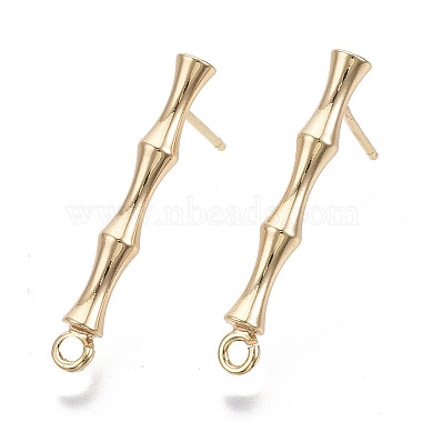 Real 18K Gold Plated Brass Stud Earring Findings