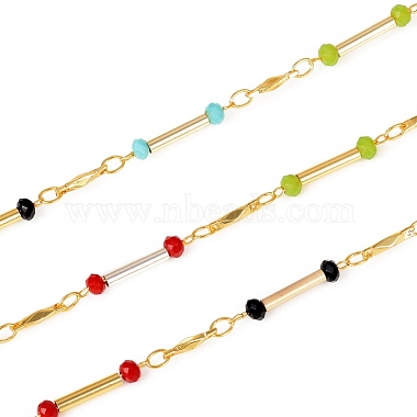 Colorful Brass+Glass Bar Link Chains Chain